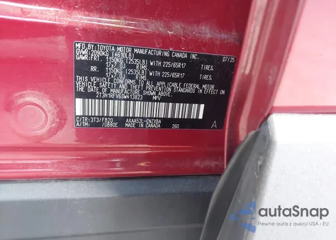 2025 Toyota Rav4 Le from USA, damaged, VIN 2T3H1RFV6SW413823